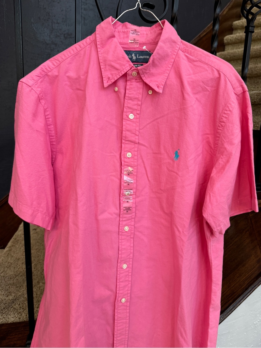 NEW XL Polo by Ralph Lauren Short-Sleeve Button-Down Shirt - Pink
